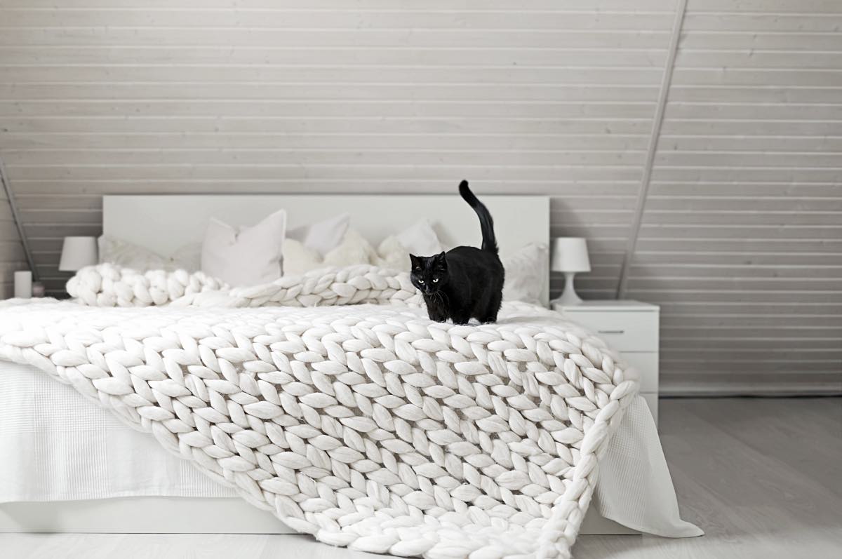 Tagesdecke aus dicker Wolle