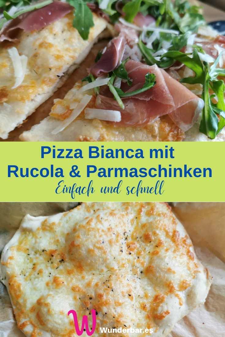 Pizza mit Rucola und Parmaschinken - Schnelles Rezept für Pizza Bianca