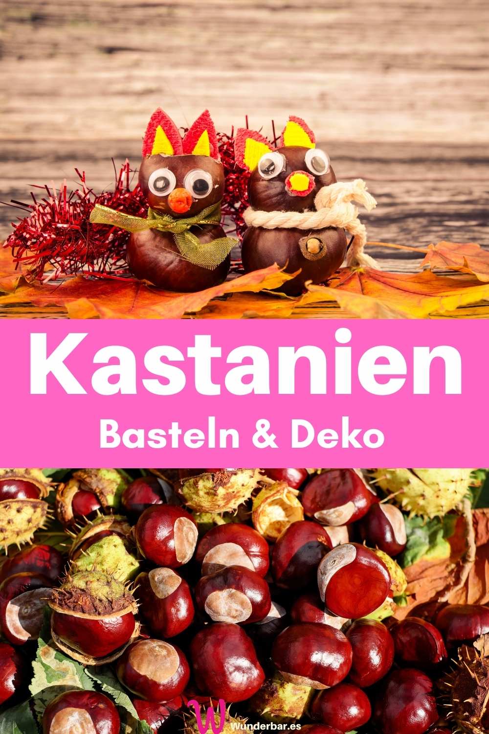 Mit Kastanien basteln schöne Herbstdeko aus Naturmaterialien
