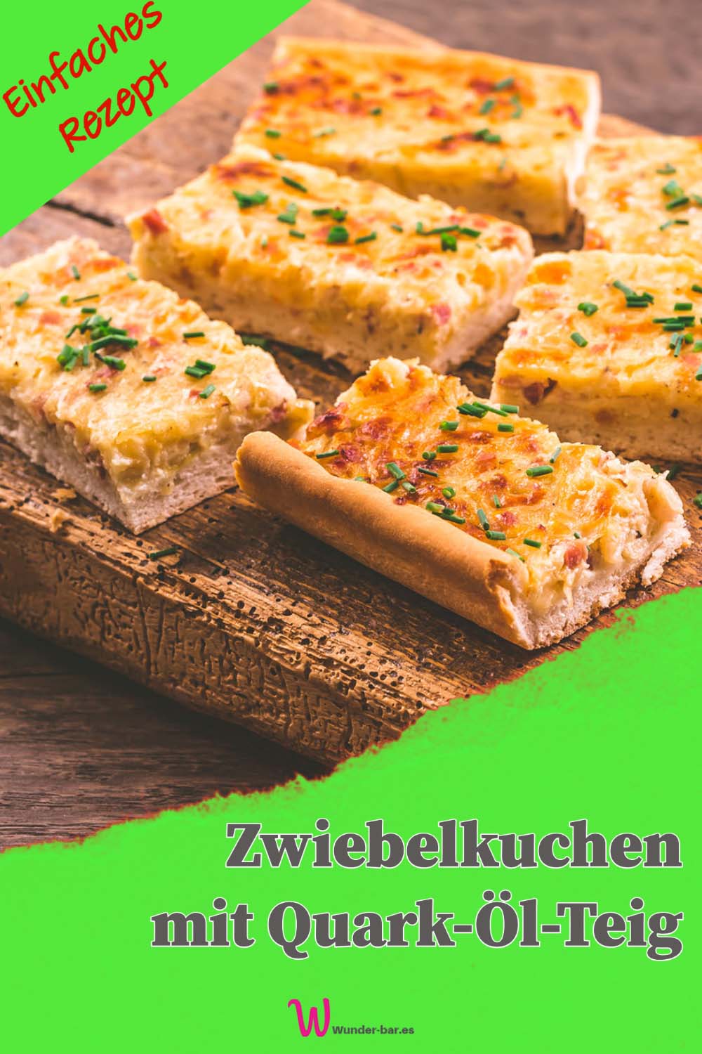 Zwiebelkuchen Rezept mit Quark-Öl Teig und Speck