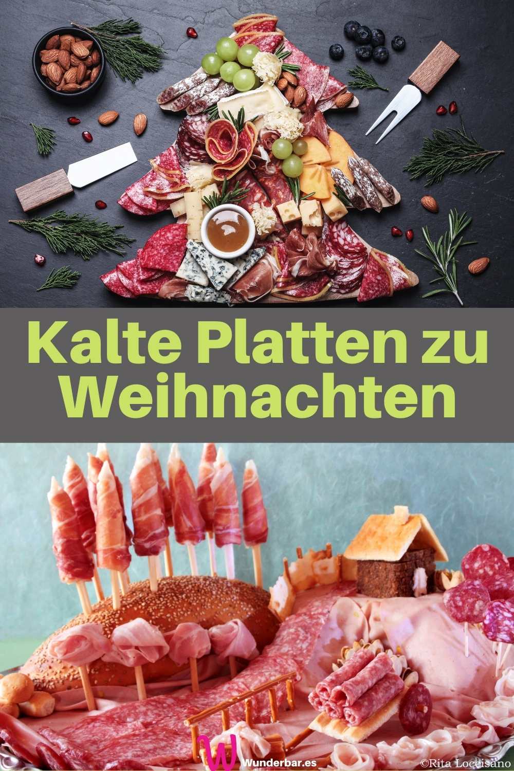 Kalte Platte zu Weihnachten Festliche Wurst und Käseplatten