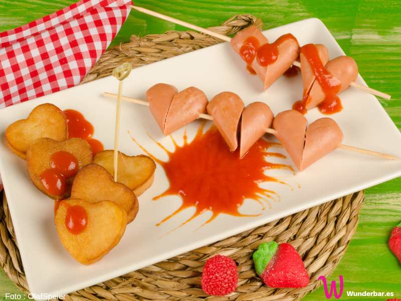 Fingerfood für Valentinstag - Wurstherzen und Kartoffelherzen