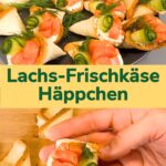 Schnelle kalte Häppchen für das Party Buffet. Appetitliche Taschen aus Toastbrot, die mit Frischkäsecreme, Lachs und Gurke gefüllt werden. Wunderschön anzusehen und sehr lecker!