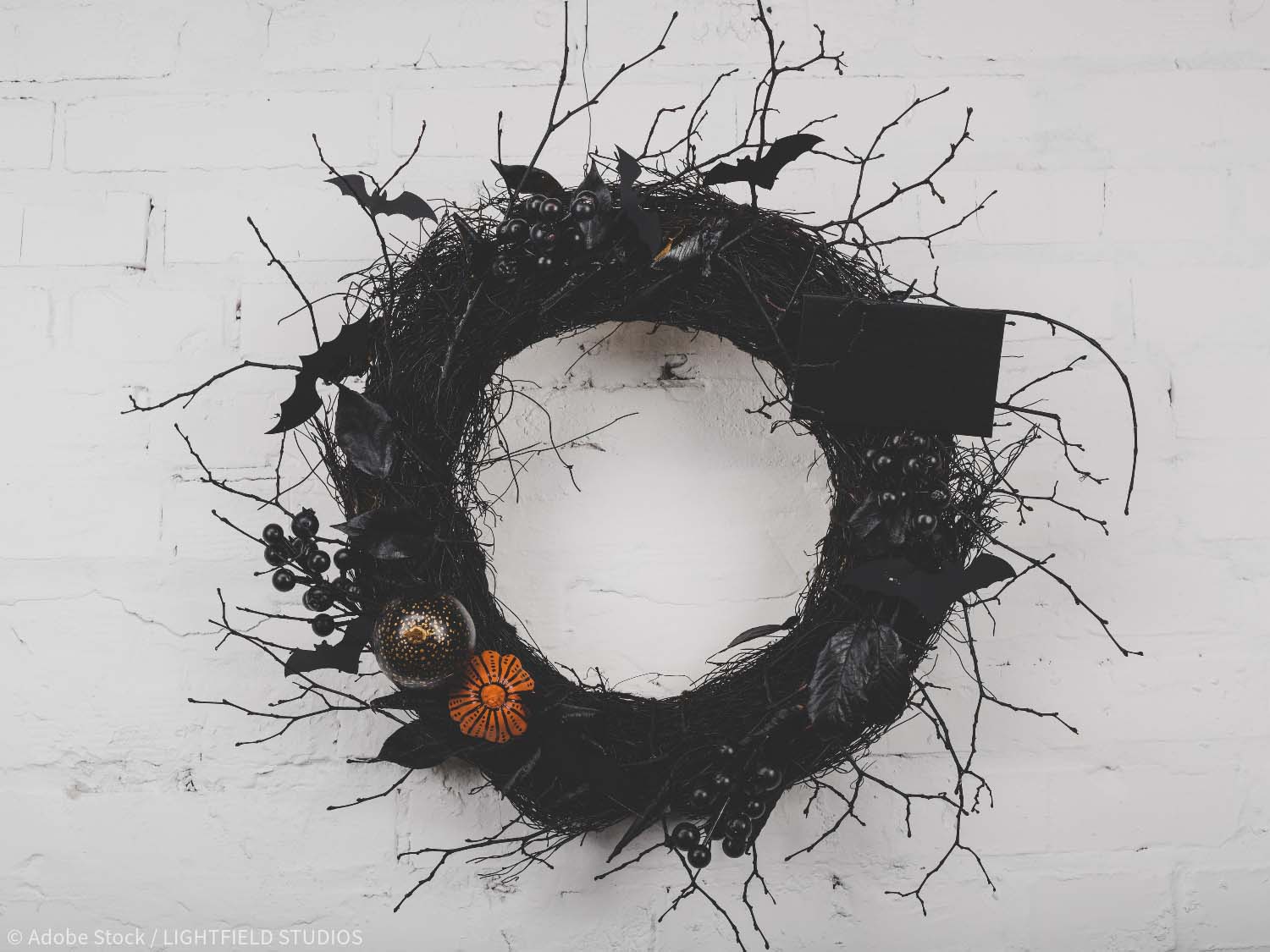 Halloween Türkranz Aus Holz - Lustiger Geister & Kürbis Kranz Für Haustür Dekoration