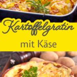 Einfaches Kartoffelgratin ohne Fertigsoße. Die Kartoffelscheiben werden mit einer Gewürzmischung verfeinert und mit einer hausgemachten Käsesoße übergossen, bevor sie im Ofen gebacken werden.