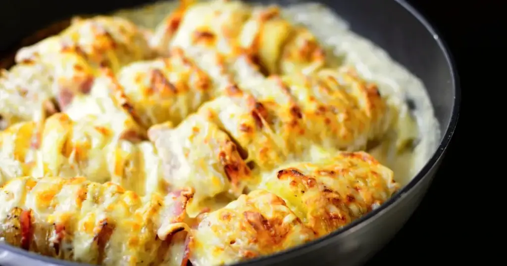 Fächerkartoffeln in Schinken Sahne Sosse