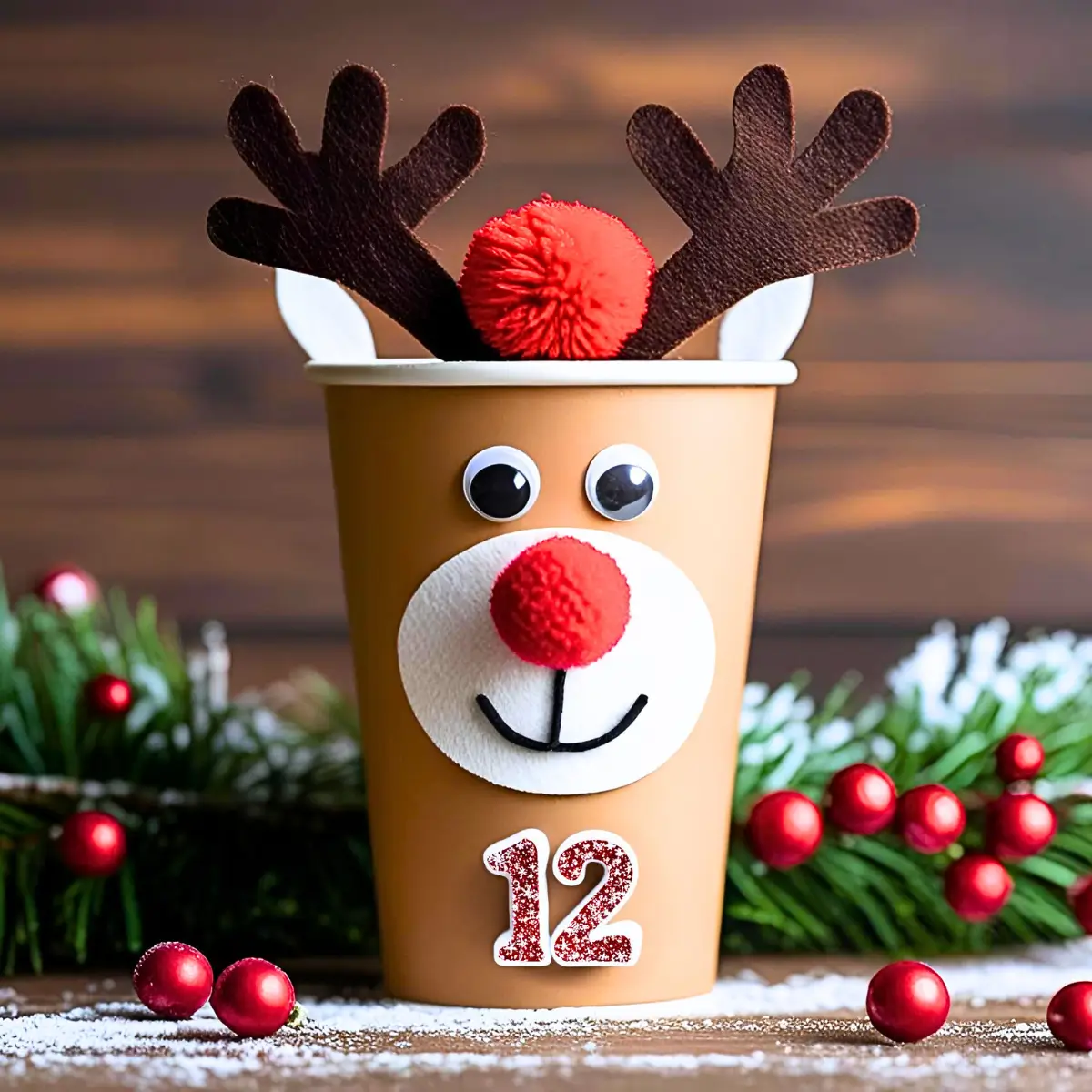 Adventskalender aus Pappbechern basteln