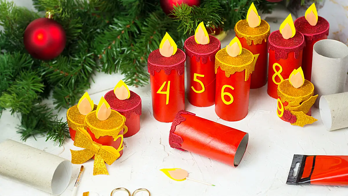 Adventskalender aus Klopapierrollen