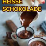 Reichhaltige Trinkschokolade mit Zartbitterschokolade und Vollmilch. Milchpulver und Speisestärke sorgen für eine dicke, cremige Konsistenz, serviert wird die heiße Schokolade mit Sahne.