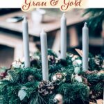 Schlichte Adventskranz-Idee mit grauen Kerzen.