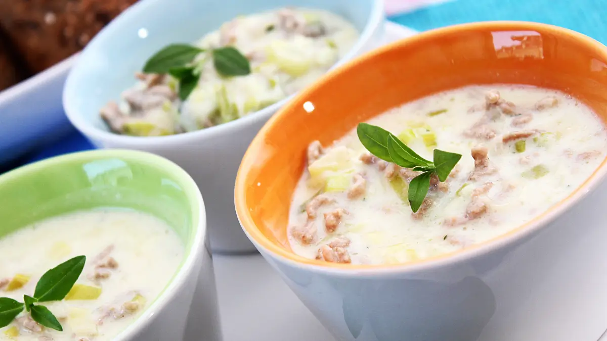 Käse-Lauch-Suppe, schnell zubereitet