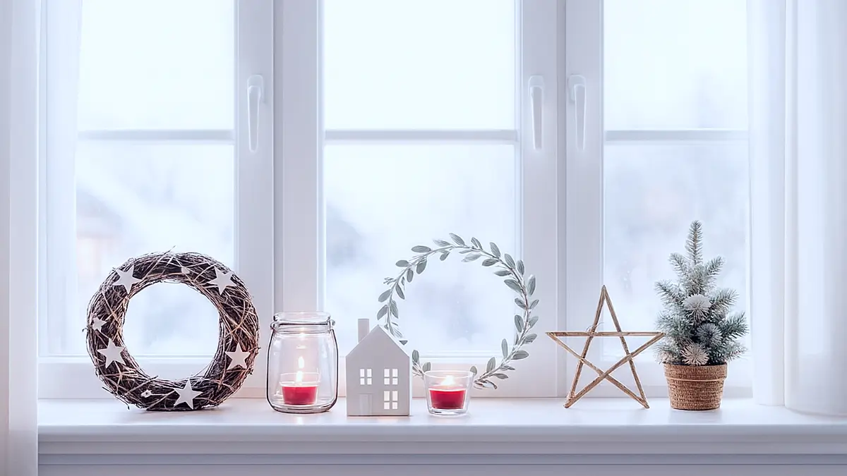 Skandi-Adventsdeko auf der Fensterbank