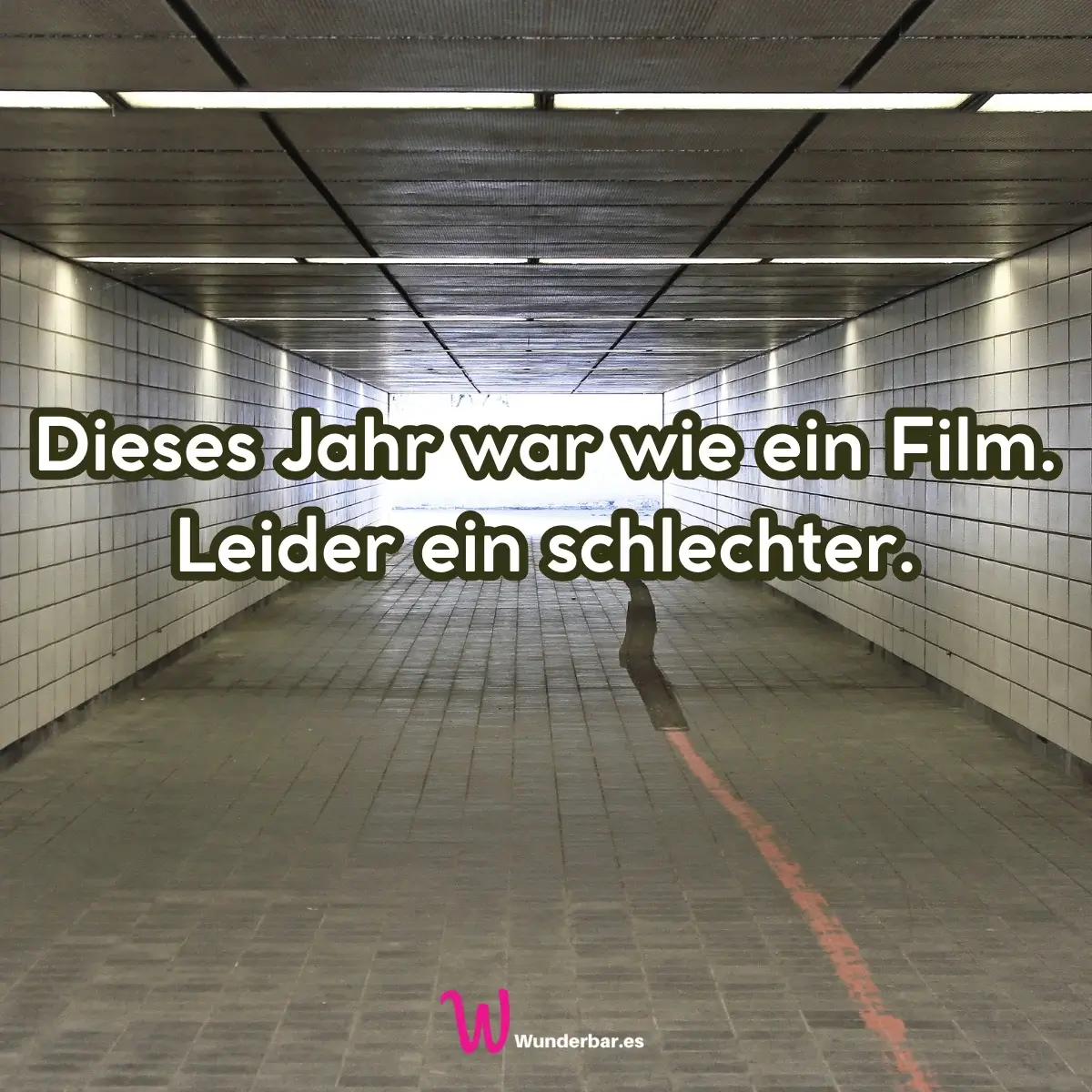 Humorvolle Silvestergrafik mit sarkastischem Spruch.