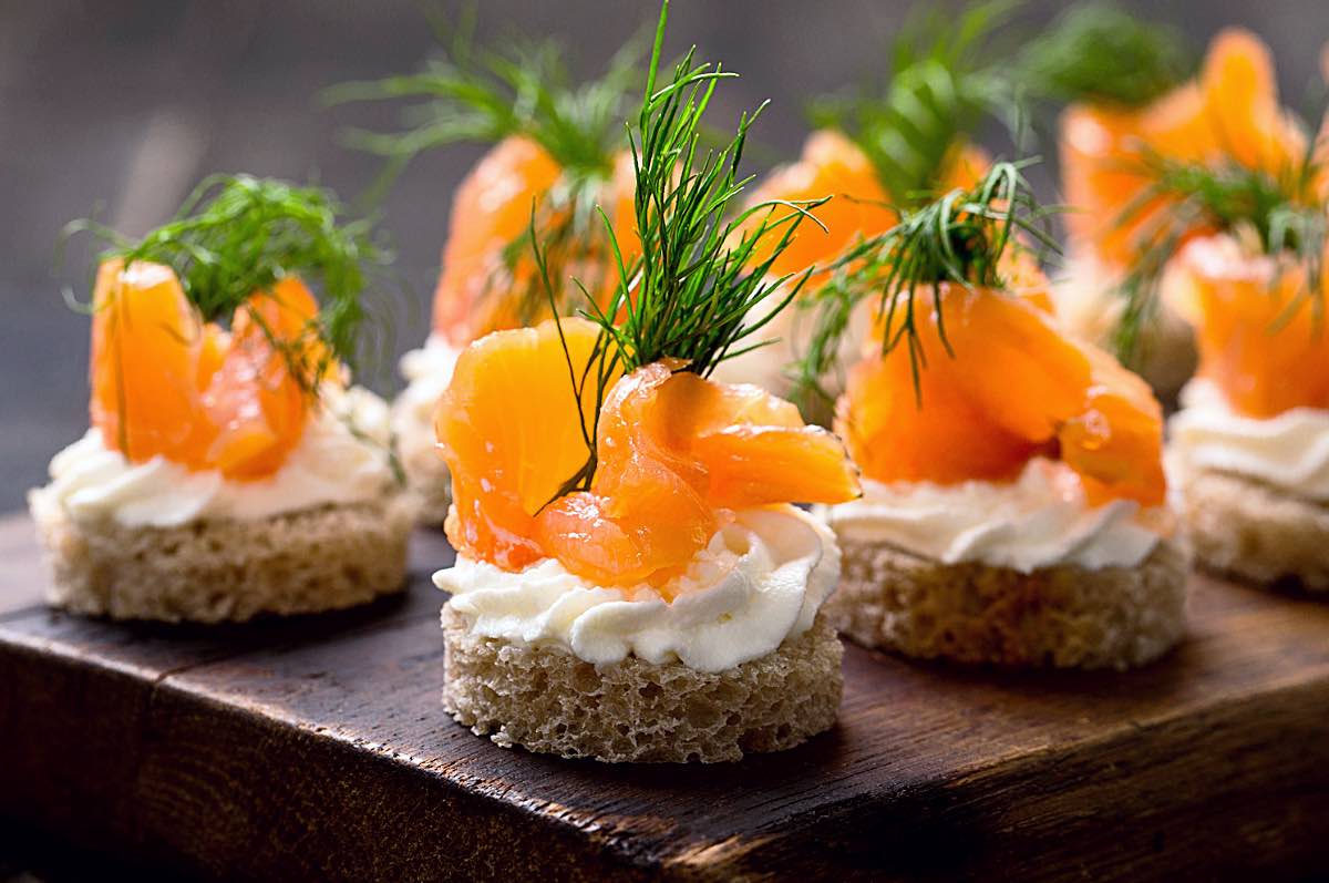 Fingerfood mit Lachs und Frischkäse