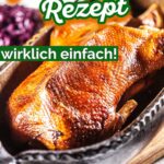 Saftiger Gänsebraten mit Niedrigtemperatur – ideal, wenn die Gans garantiert weich, aromatisch und nicht trocken werden soll. Dieses Rezept erklärt dir genau, wie lange die Gans bei welcher Temperatur im Ofen bleibt und wie du zum Schluss eine knusprige Haut bekommst. Dazu gibt es eine ausführliche Anleitung für eine perfekte Gänsebraten-Soße. Mit Tipps zu Einkauf, Füllung, Beilagen und Ruhezeit. Speichere dieses Rezept für später – ideal für alle, die Gans zum ersten Mal zubereiten.
