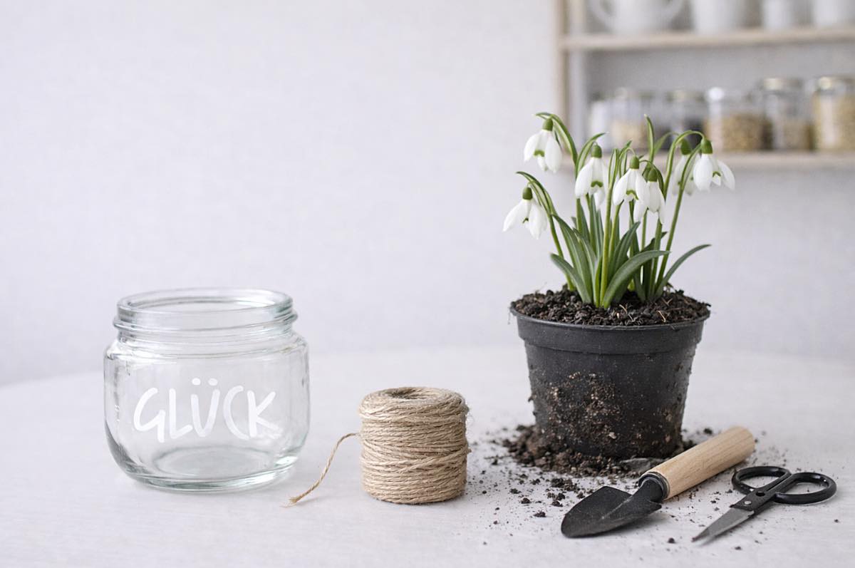 Glück Glas Upcycling Ideen für den Frühling