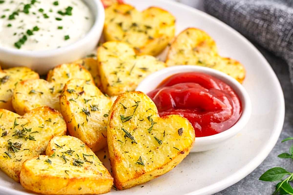 Herzkartoffeln als Snack