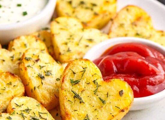 Herzkartoffeln, Pommes zum Valentinstag