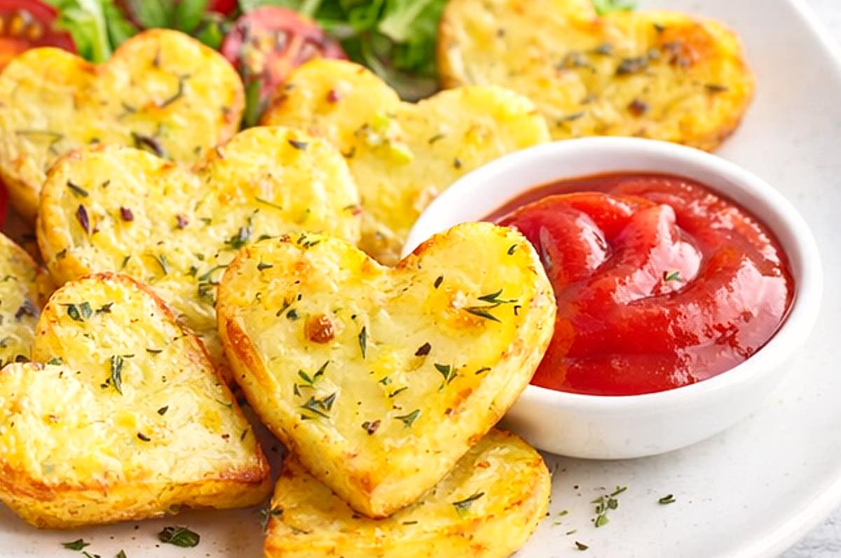 Kartoffeln in Herzform zum Valentinstag