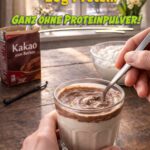 High Protein ohne Proteinpulver? Dieses schnelle Protein-Dessert aus nur 3 Zutaten liefert ca. 20g Protein pro Portion – ideal für Muskelaufbau, Regeneration und lange Sättigung. Perfekt als Protein-Snack nach dem Training, als Proteinfrühstück oder gesunder High-Protein-Nachtisch ohne Zuckerzusatz. Griechischer Joghurt liefert hochwertiges Casein-Protein und essentielle Aminosäuren. In Kombination mit Kakao entsteht ein cremiger Protein-Nachtisch ohne künstliche Zusätze.