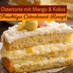 Eine fruchtige Mango-Kokos-Torte ist das perfekte Dessert für Ostern. Die Kombination aus fluffigem Biskuit, cremiger Füllung und frischer Mango macht diese Torte besonders leicht und aromatisch. Ideal für Osterbrunch, Osterkaffee oder als fruchtiges Frühlingsdessert. Ein einfaches Rezept für eine besondere Ostertorte.