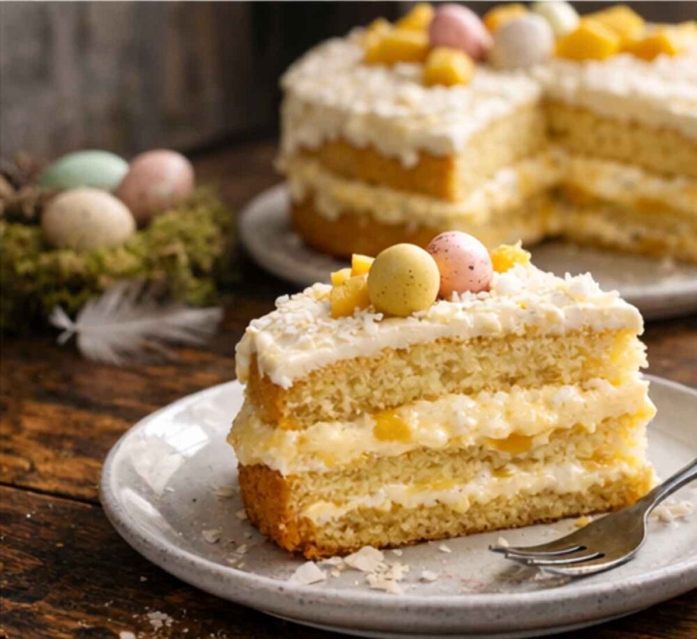 Ostertorte mit exotisch-fruchtiger Creme