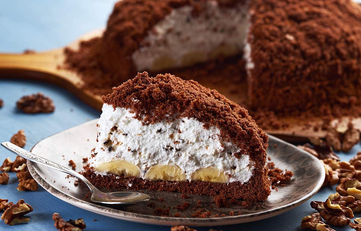 Maulwurfkuchen mit Bananen