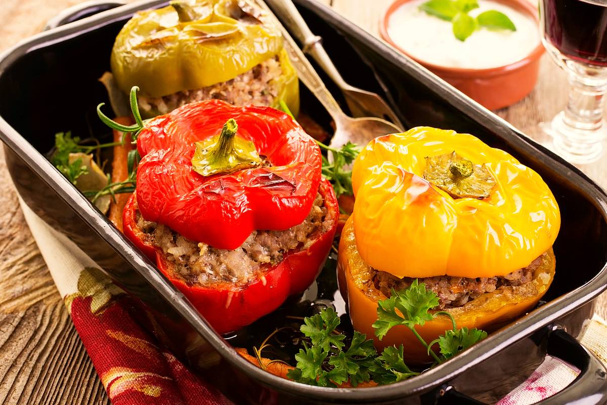 Paprika füllen und überbacken