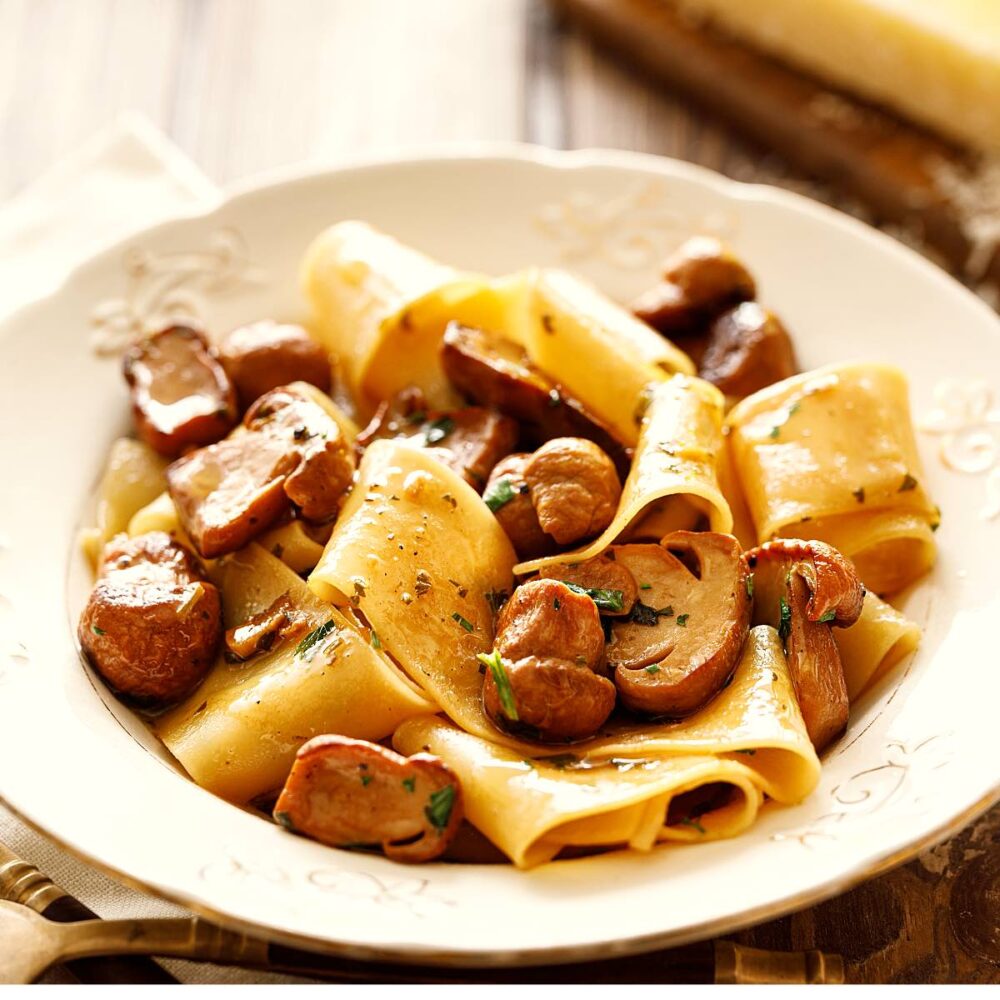 Gebratene Steinpilze in cremiger Sauce